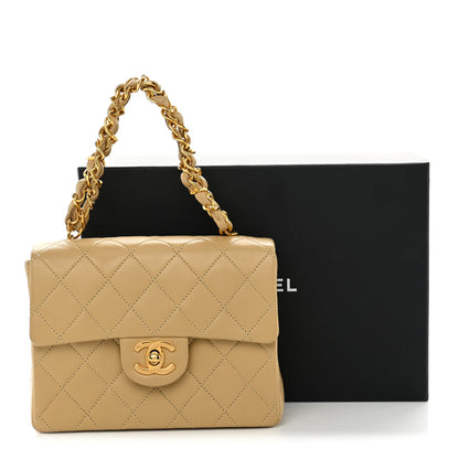 Chanel Lambskin Quilted Mini Square Flap Beige 11 of 11