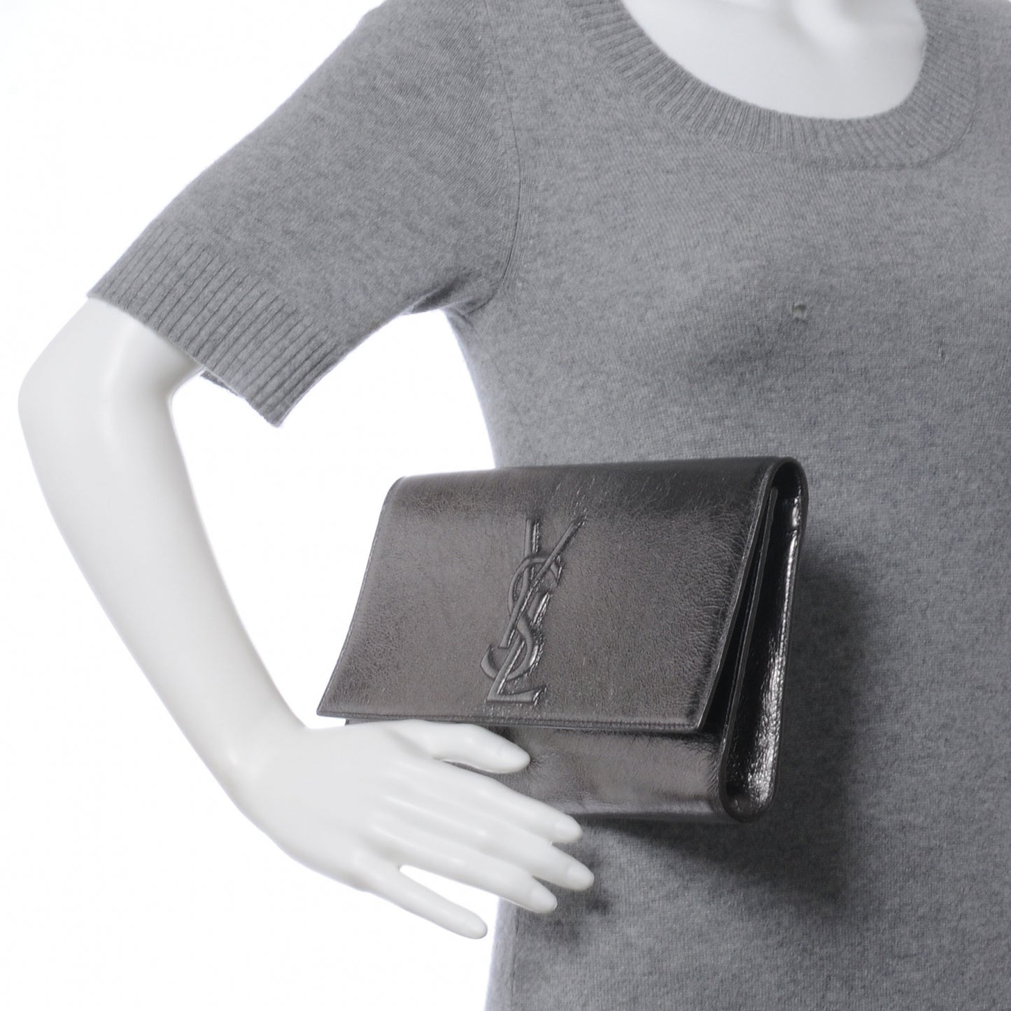 Metallic Belle de Jour Clutch Silver