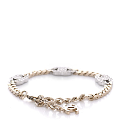 Chanel Crystal CC Chain Bracelet Gold Silver 3 of 4