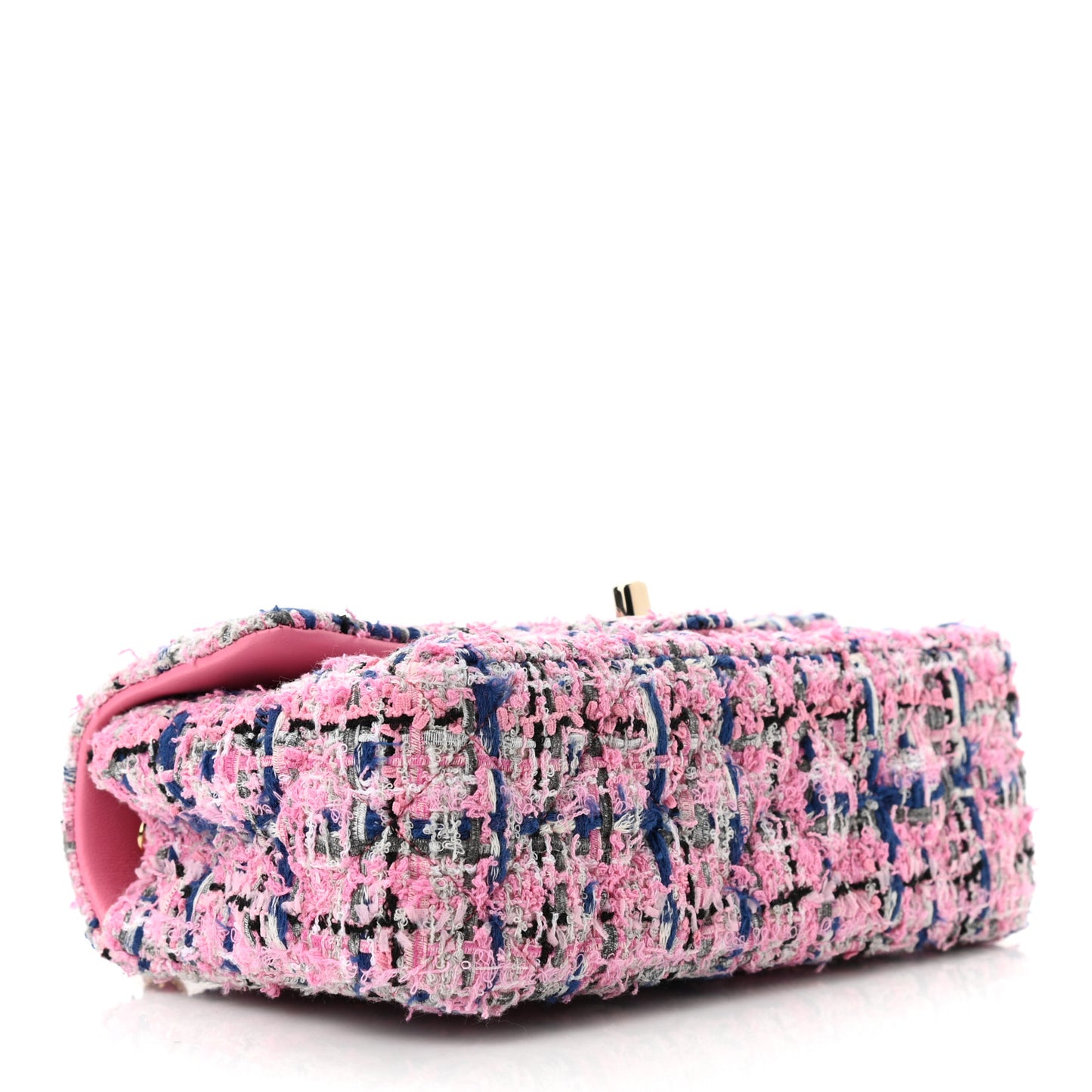 Tweed Quilted Mini Rectangular Flap Pink Multicolor