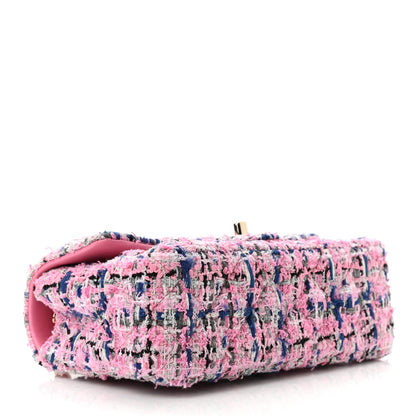 Chanel Tweed Quilted Mini Rectangular Flap Pink Multicolor 4 of 11