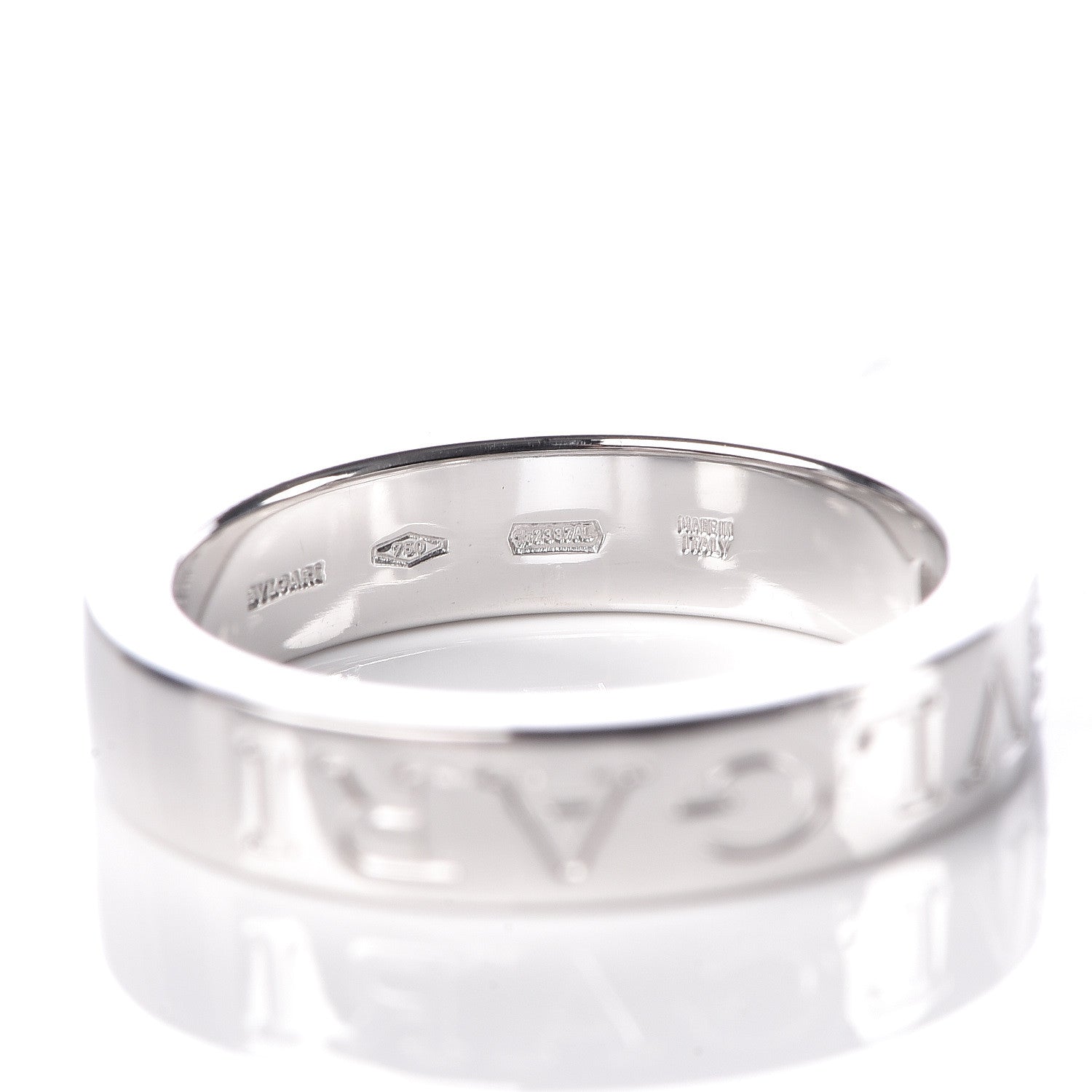 Bulgari 18K White Gold Diamond B.Zero1 Essential Band Ring 50 5.25 4 of 4