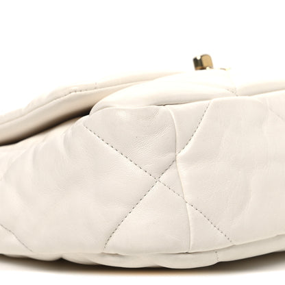 Chanel Goatskin Quilted Medium Chanel 19 Flap White 9 of 10