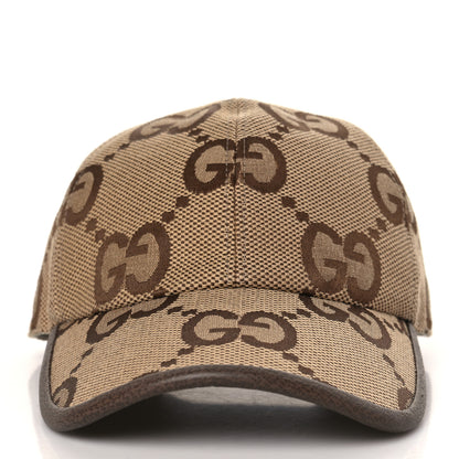 Gucci Monogram Jumbo GG Baseball Hat M 57 Camel Ebony 2 of 8