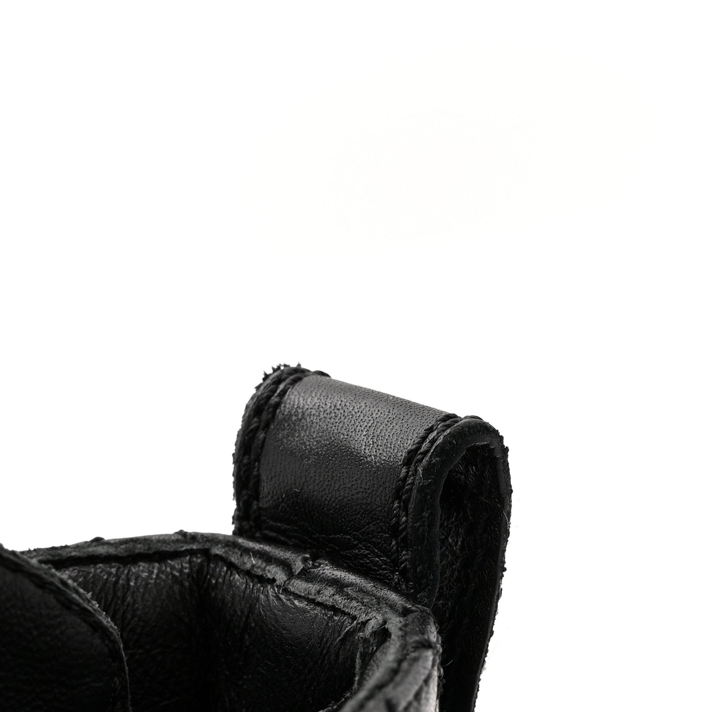 Calfskin Quilted Lace Up Combat Boots 36.5 Black