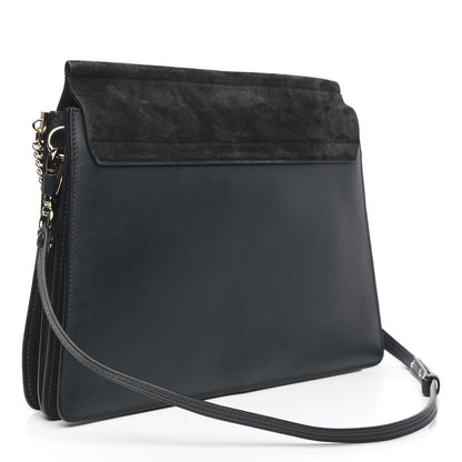 Chloe Suede Calfskin Medium Faye Shoulder Bag Silver Blue 3 of 11
