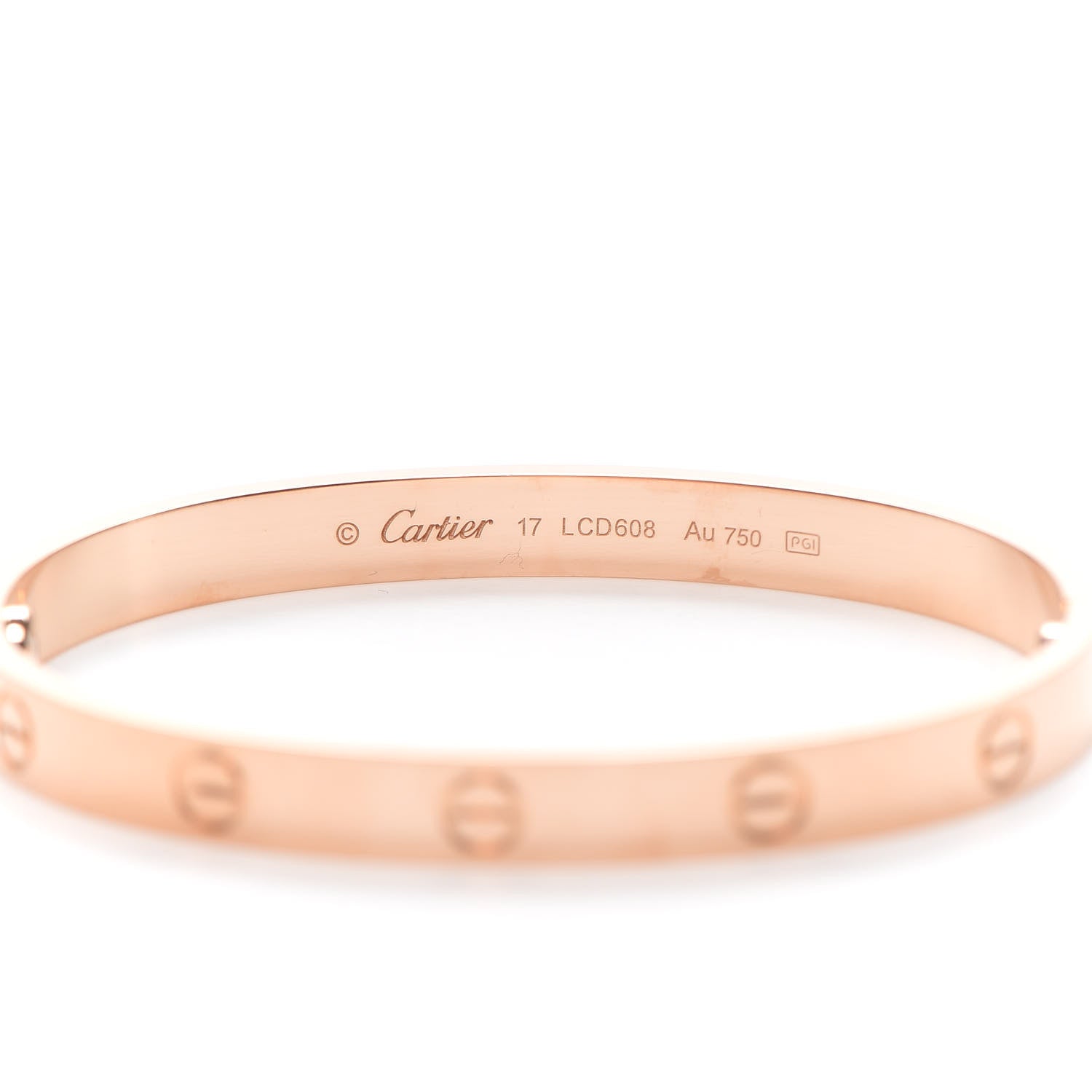 Cartier 18K Pink Gold LOVE Bracelet 17 5 of 7