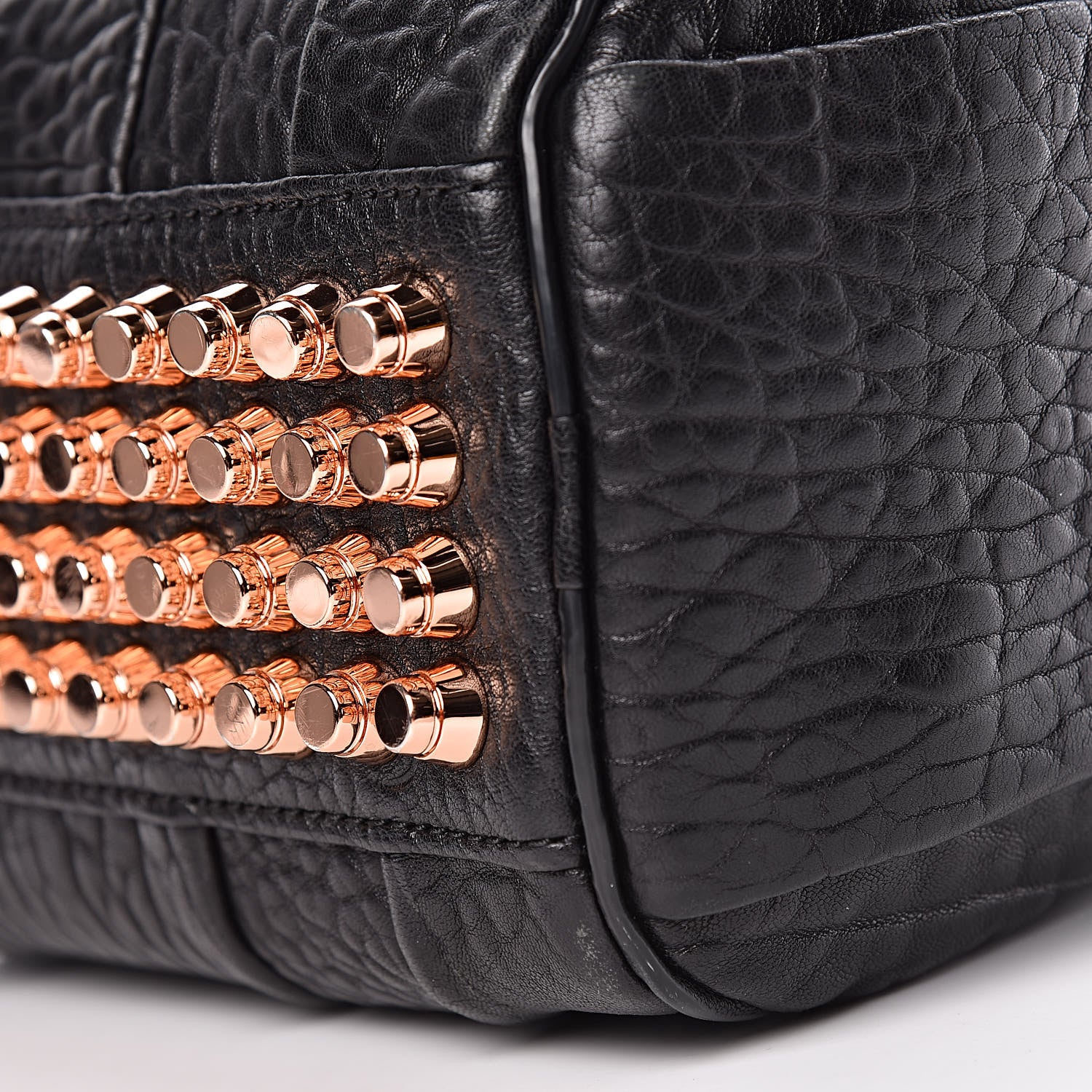 Alexander Wang Pebbled Lambskin Rockie Black Rose Gold Hardware 8 of 11