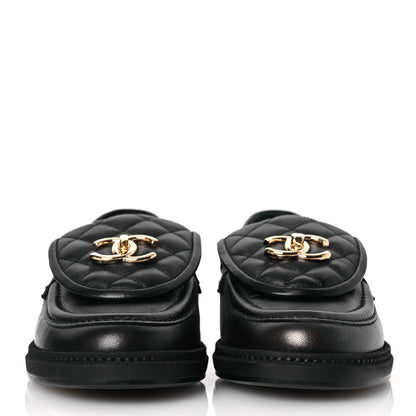 Chanel Lambskin Quilted CC Turnlock Loafers 37 Black 3 of 11