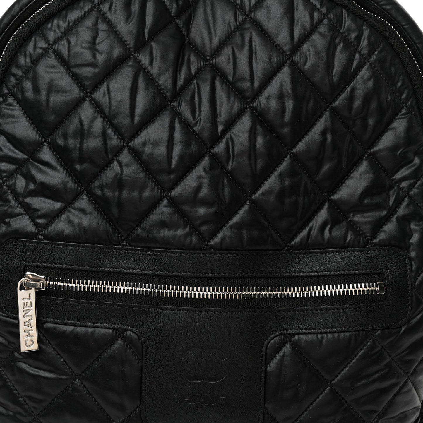 Nylon Quilted Coco Cocoon Backpack Black