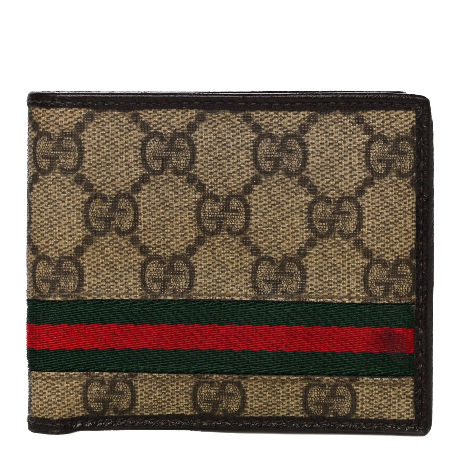 Gucci GG Plus Monogram Web Bi-Fold Wallet Dark Brown 1 of 12