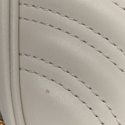 Gucci Calfskin Matelasse Mini GG Marmont Shoulder Bag White 7 of 21