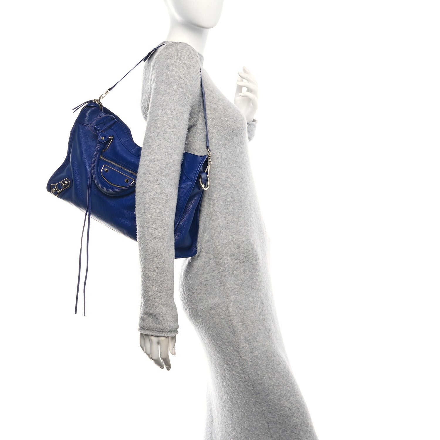 Balenciaga Chevre Gold Metallic Edge Hardware City Bleu Roi 2 of 11