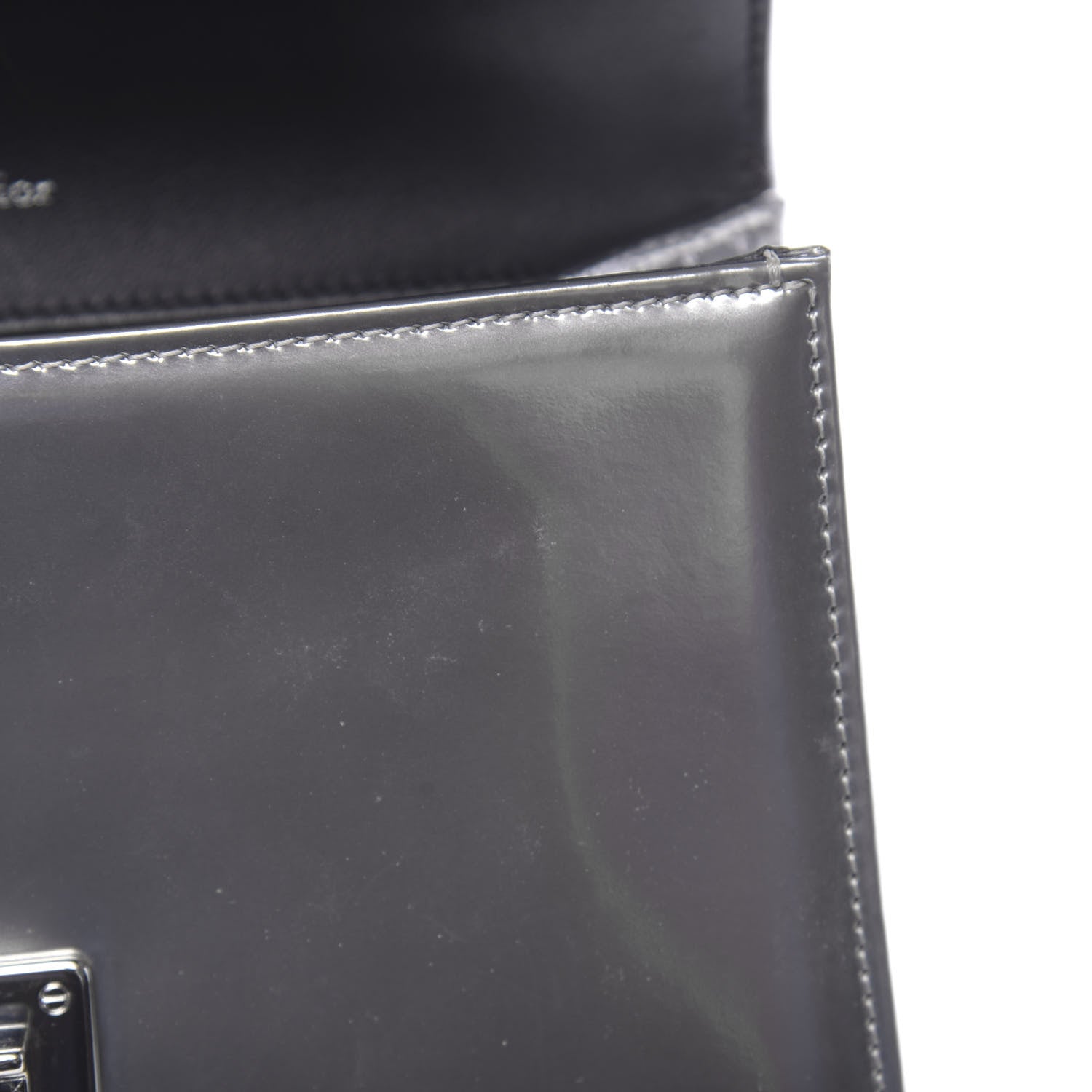 Christian Dior Metallic Patent Micro-Cannage Small Diorama Flap Bag Silver 11 of 12