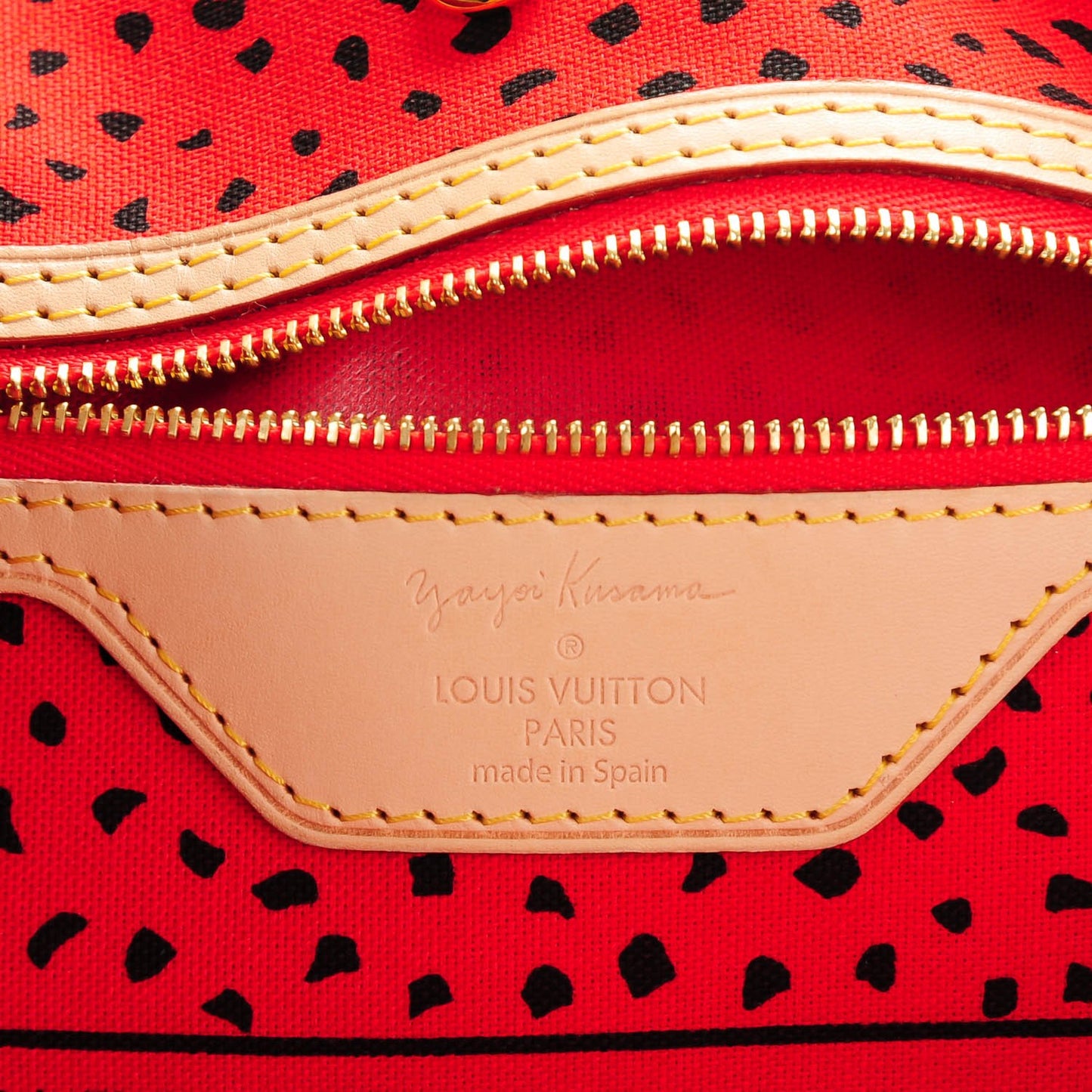 Monogram Kusama Waves Neverfull MM Red