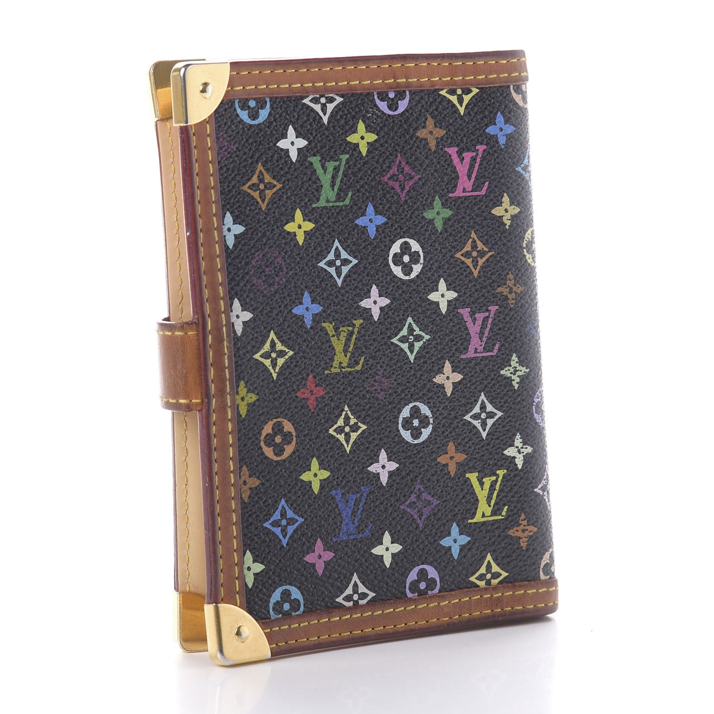 Monogram Multicolor Small Ring Agenda Cover Black