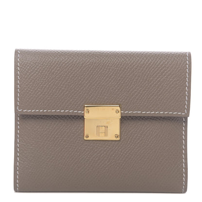 Hermes Epsom Clic Mini Card Holder Etoupe 1 of 8