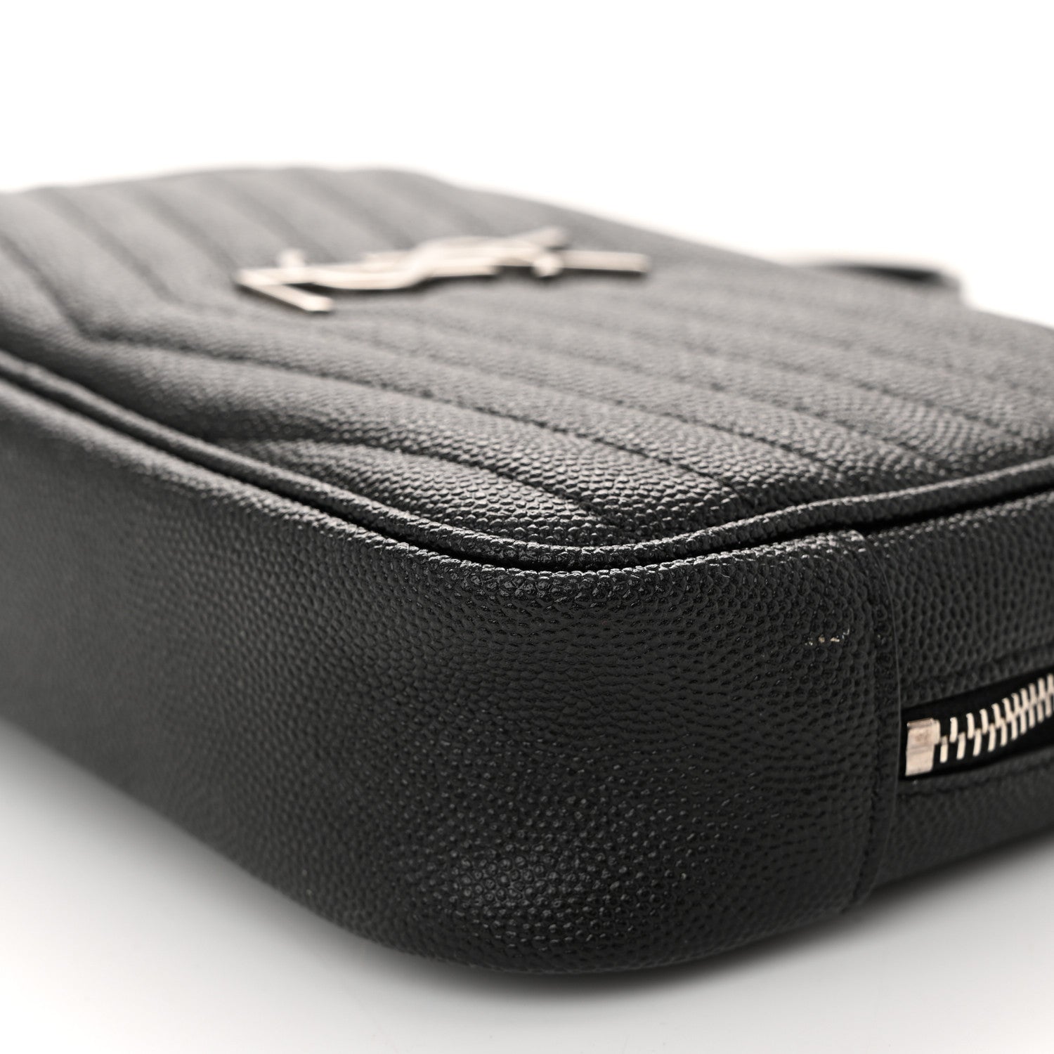 Saint Laurent Grain De Poudre Matelasse Monogram Mini Lou Camera Bag Black 10 of 11