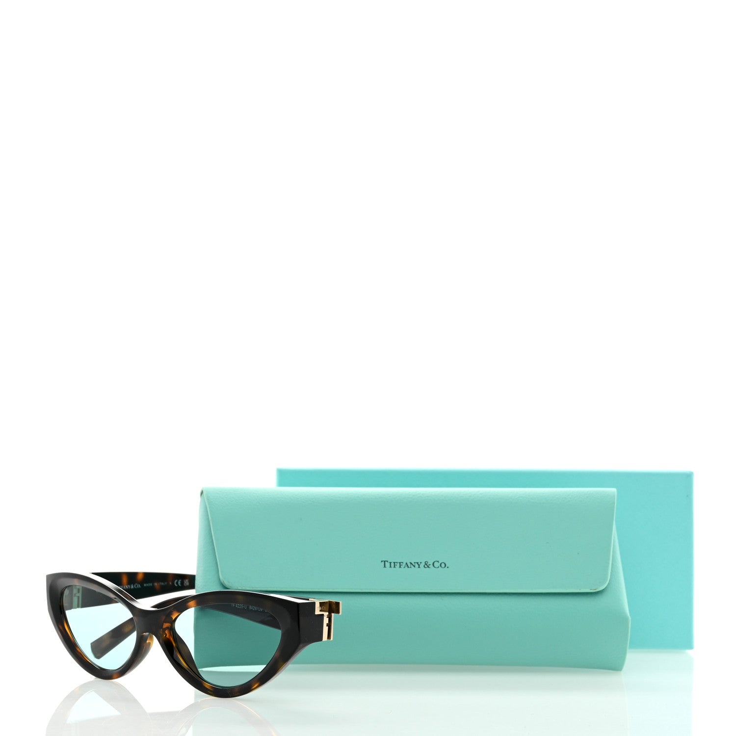 Tiffany Acetate Metal Tiffany T Tortoise Cat Eye Sunglasses TF4225U Brown Blue 8 of 8