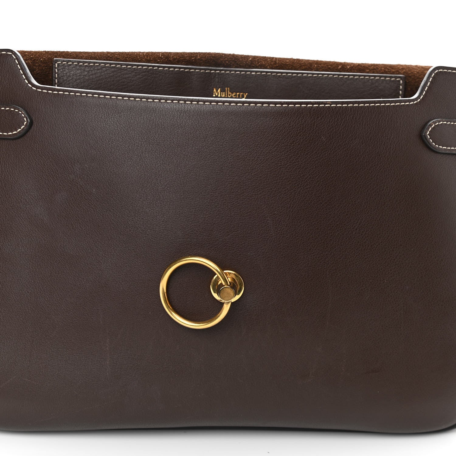 Mulberry Natural Grain Leather Amberley Satchel Chocolate 10 of 13