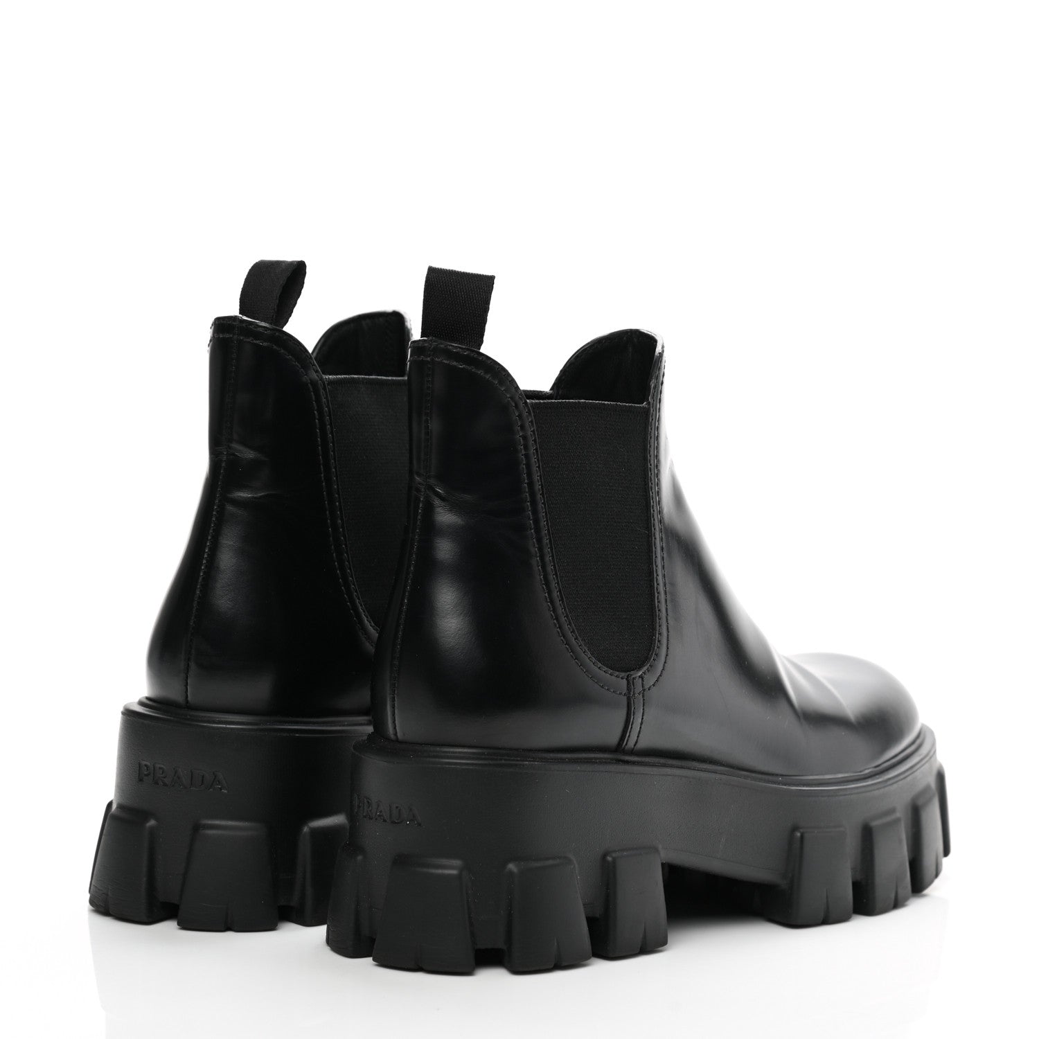 Prada Spazzolato Rois Monolith Chelsea 55mm Ankle Boots 36.5 Black 4 of 8