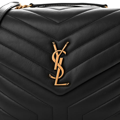 Saint Laurent Calfskin Y Quilted Monogram Medium Loulou Chain Satchel Black 7 of 9