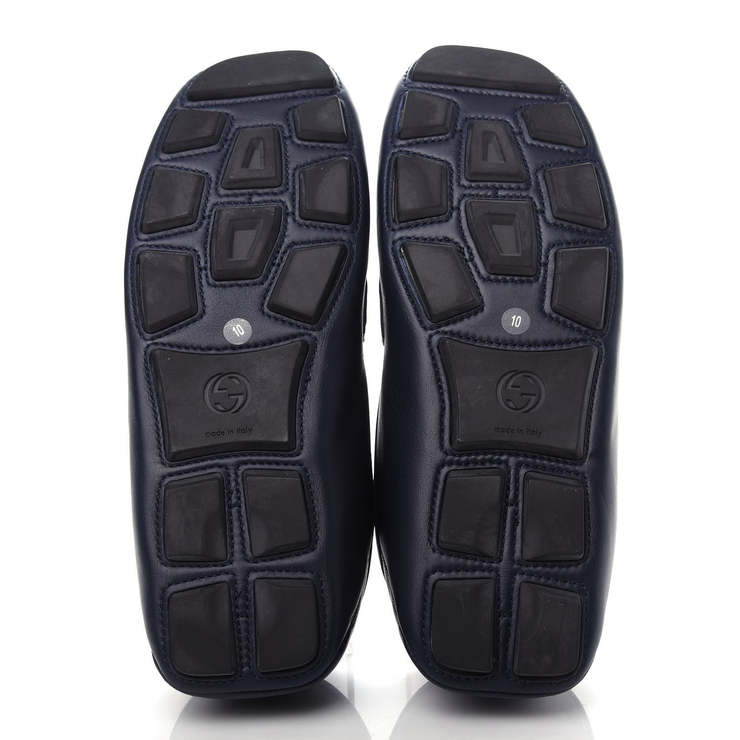Gucci Velvety Calfskin Web Mens Noel Driver Loafers 10 Blue 6 of 12