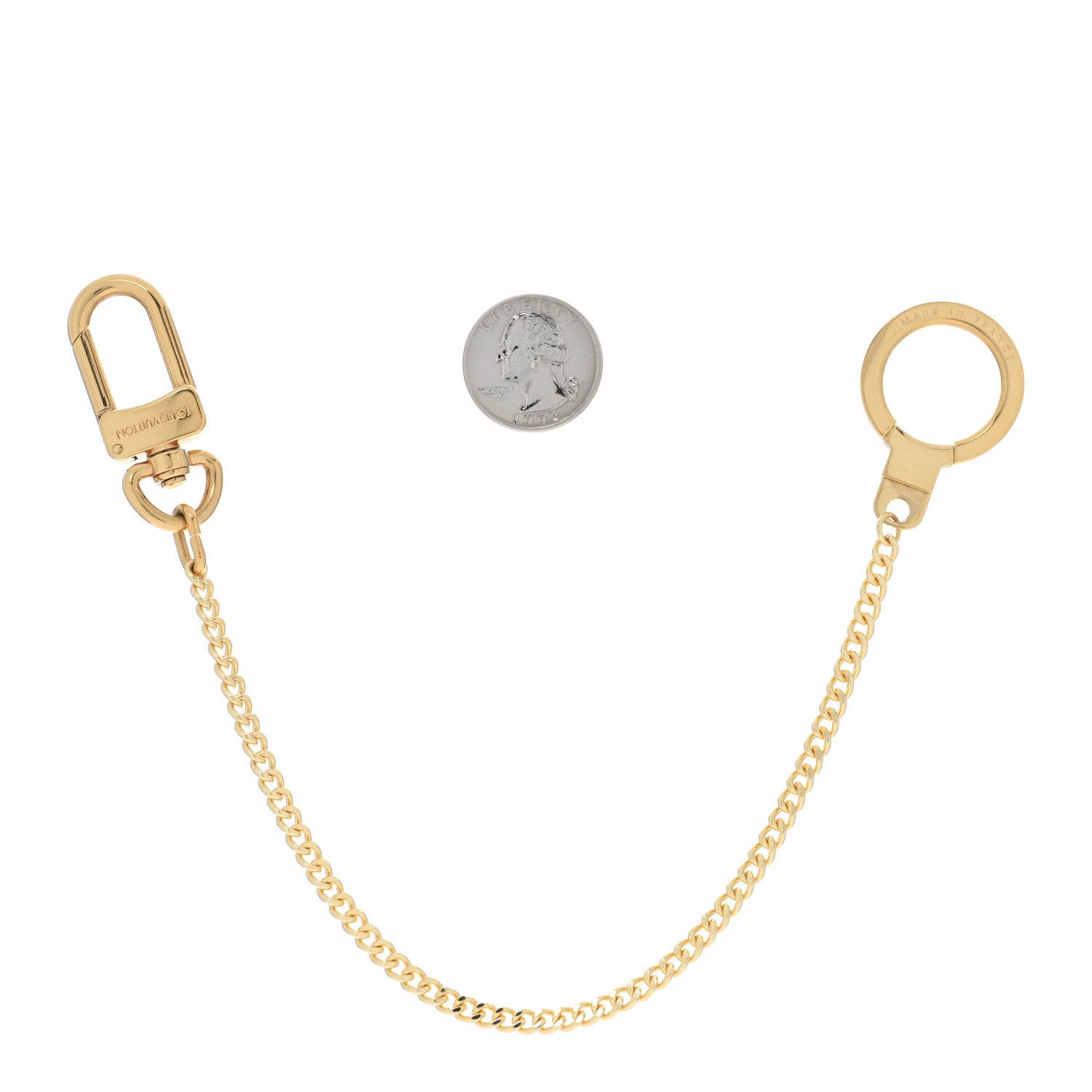 Louis Vuitton Metal Pochette Extender Key Ring Chain Gold 2 of 4