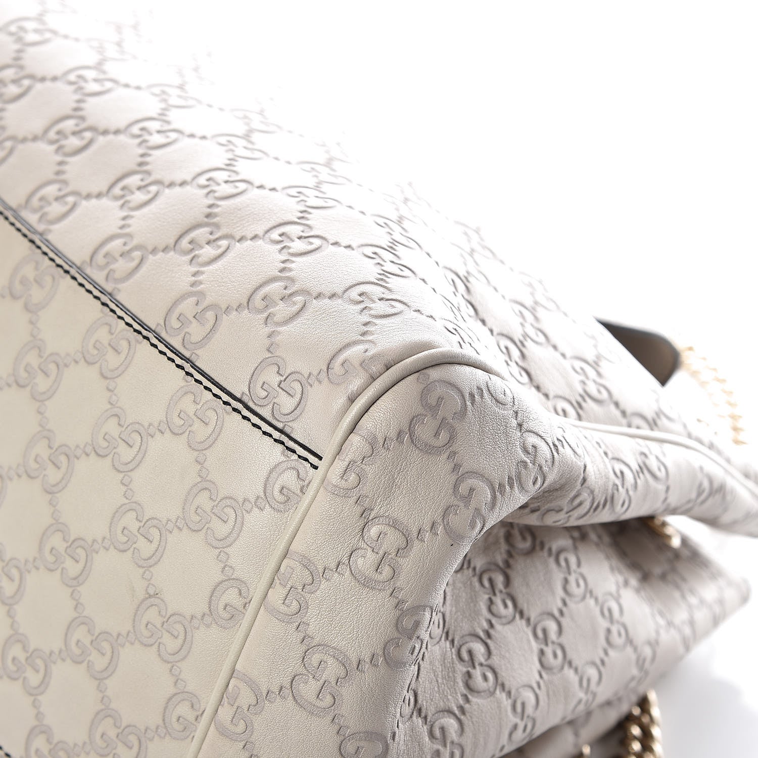 Gucci Guccissima Signature Medium Emily Shoulder Bag Mystic White 10 of 14