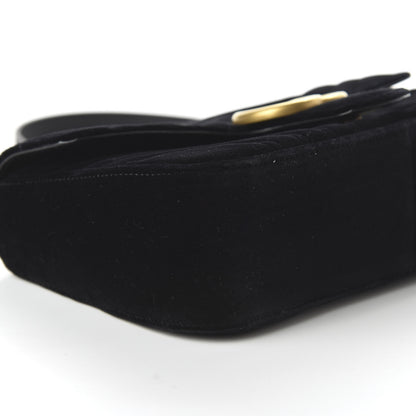 Gucci Velvet Matelasse Small GG Marmont Shoulder Bag Black 6 of 10