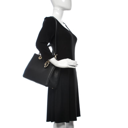 Christian Dior Bullcalf Medium Diorissimo Tote Black Rose Indien 2 of 13