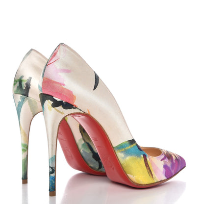 Christian Louboutin Satin Maxi Fiori Pigalle Follies 100 Pumps 38.5 Multicolor 4 of 9