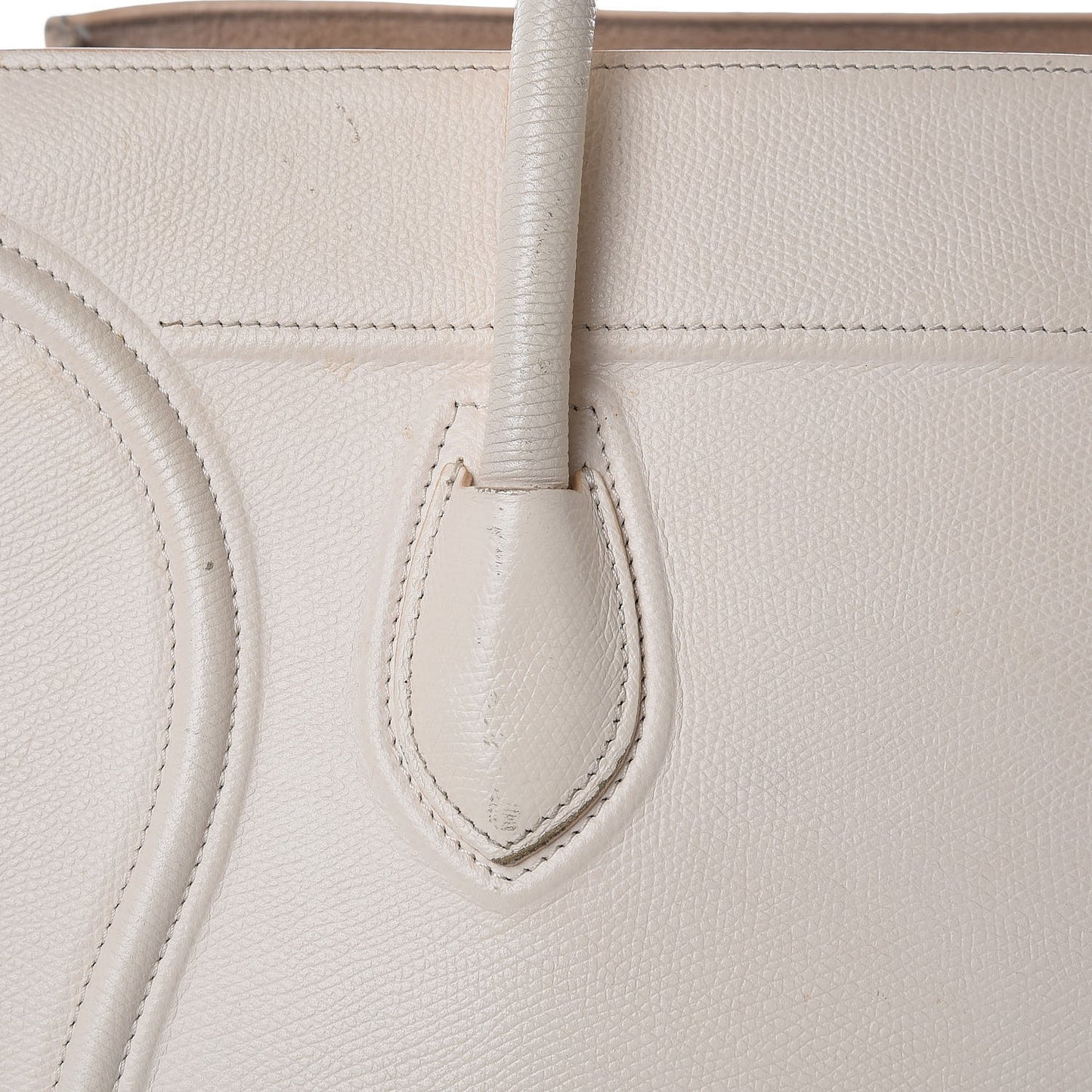 Grained Calfskin Medium Phantom Luggage Cream