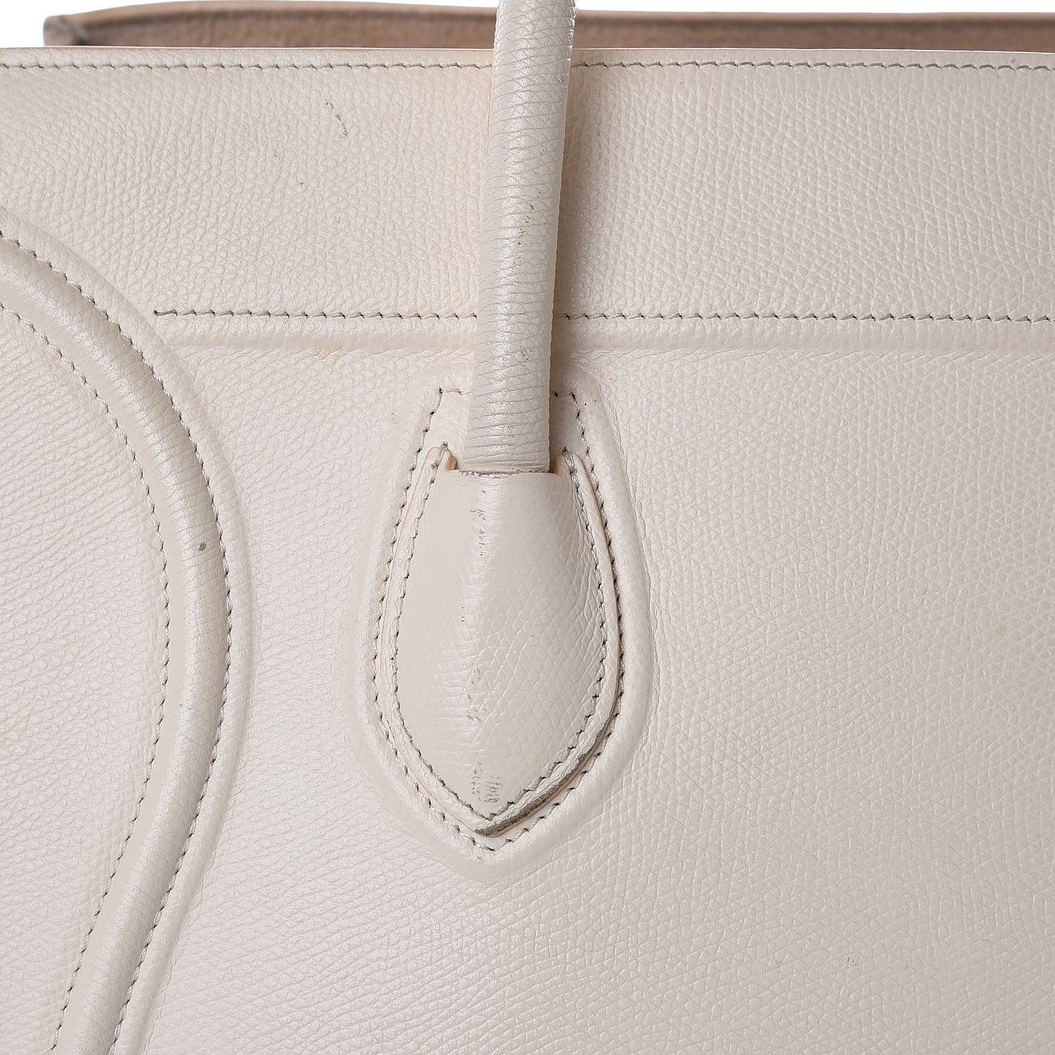 Celine Grained Calfskin Medium Phantom Luggage Cream 17 of 34