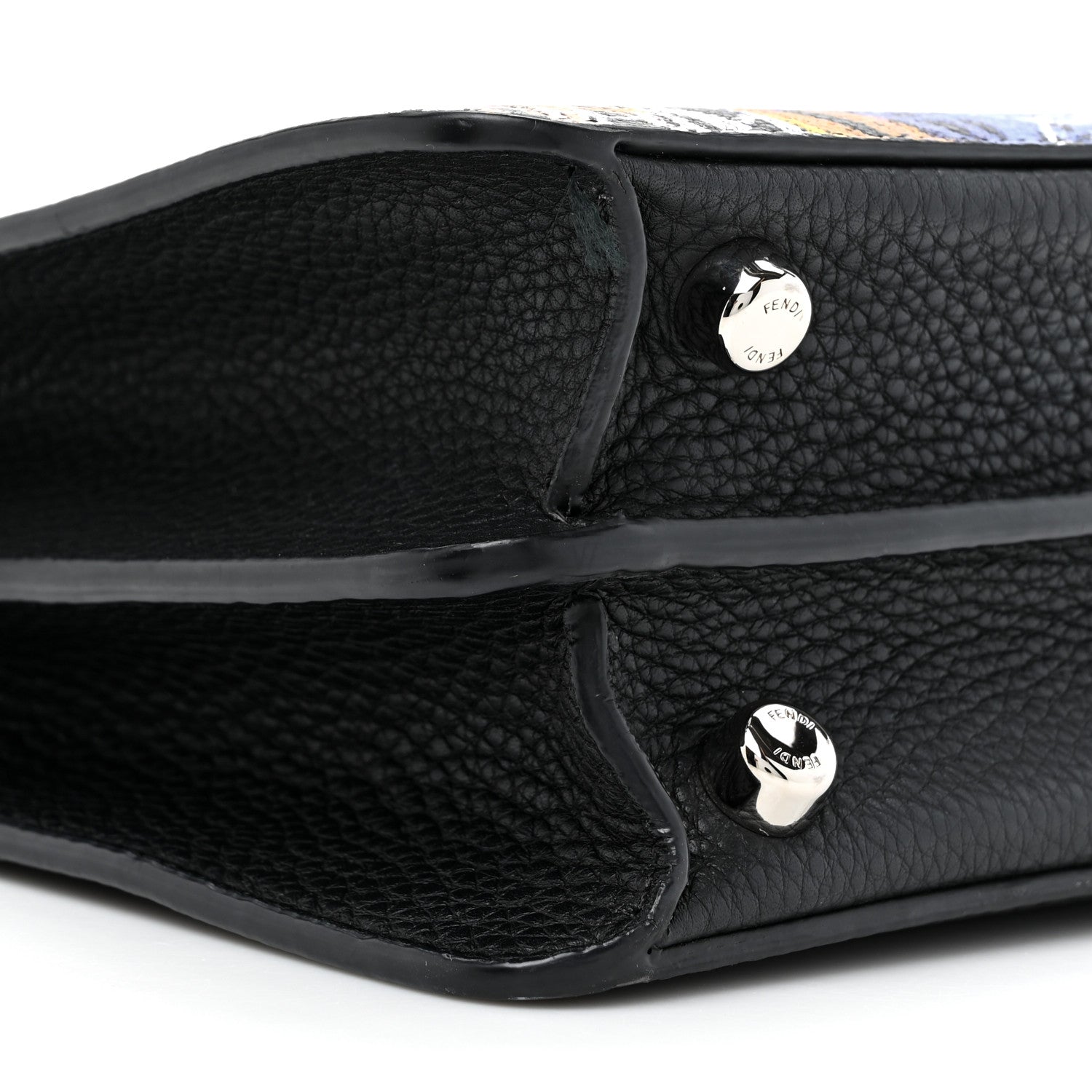 Fendi X NOEL FIELDING Cuoio Romano Painted Mini Peekaboo I SEE U Satchel Black Multicolor 11 of 17