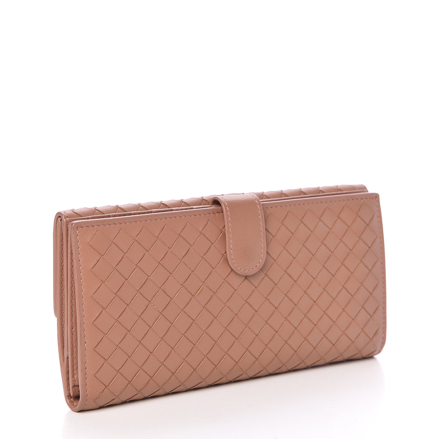 Nappa Intrecciato Continental Wallet Dusty Rose