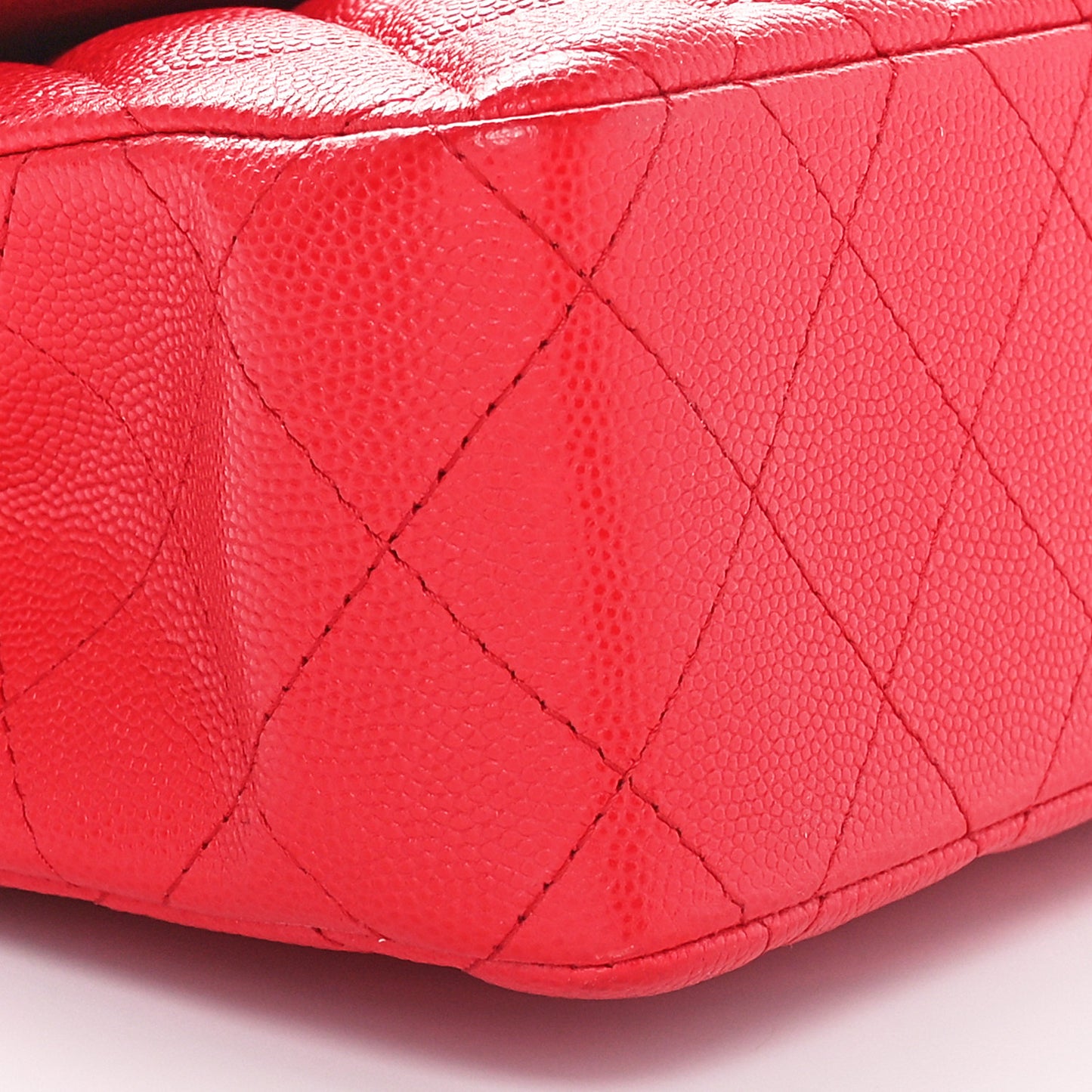 Caviar Quilted Small Double Flap Red