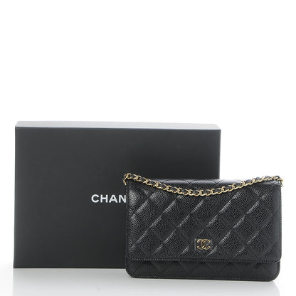 Chanel Caviar Quilted Wallet On Chain WOC Black 9 of 9