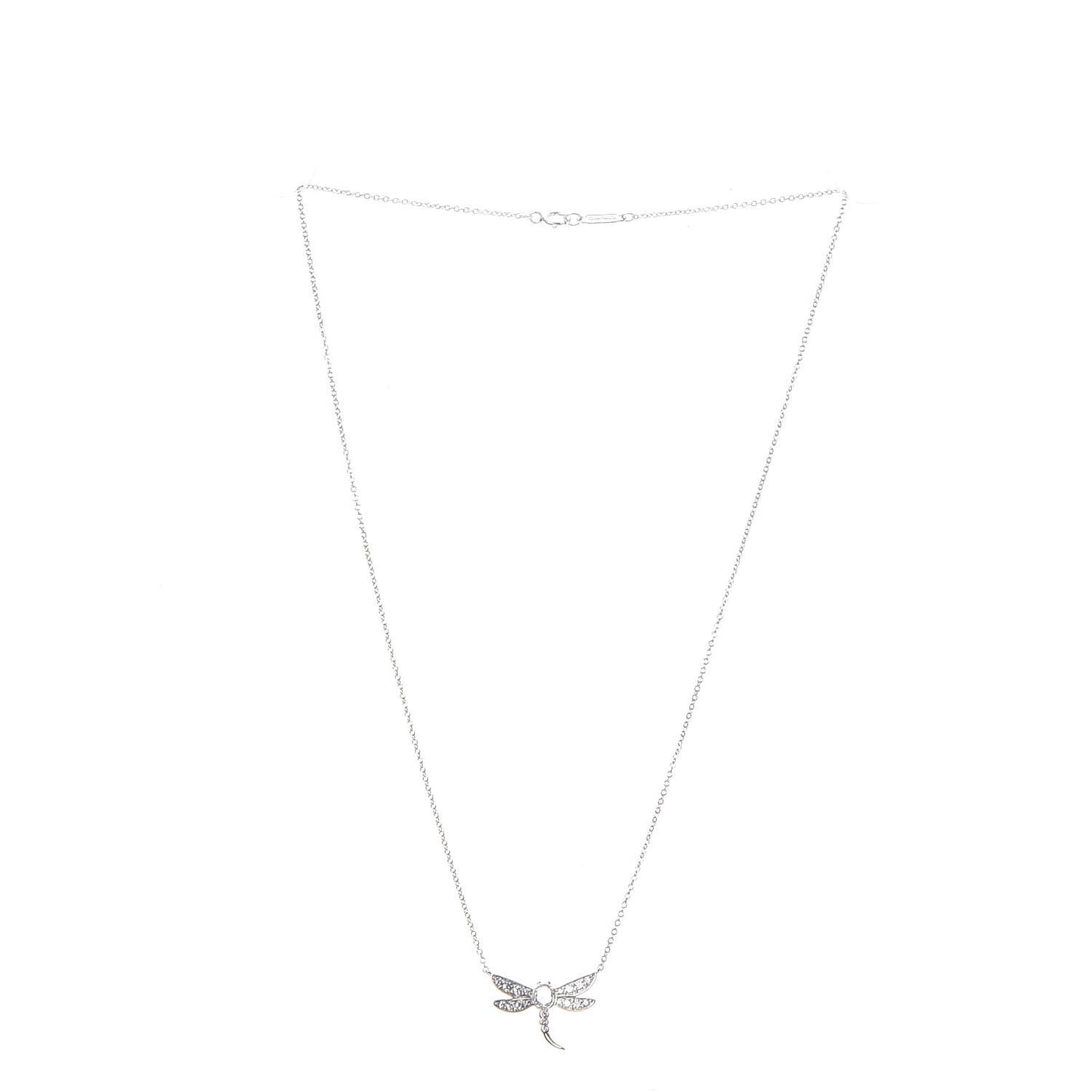 Platinum Diamond Enchant Dragonfly Pendant Necklace