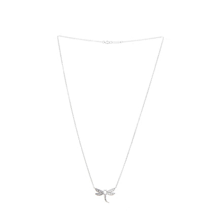 Tiffany Platinum Diamond Enchant Dragonfly Pendant Necklace 4 of 8