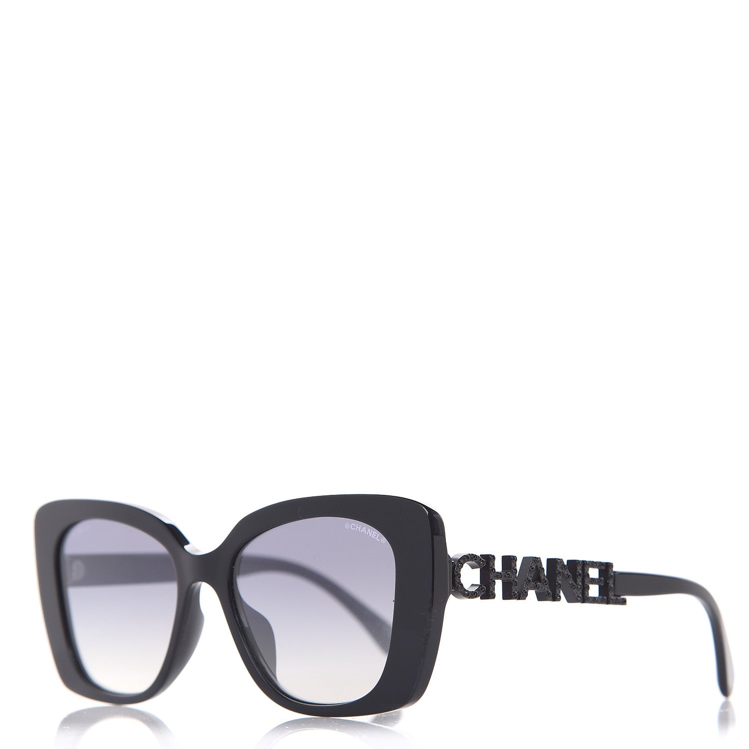 Chanel Acetate Strass Square Sunglasses 5422 Black 1 of 8