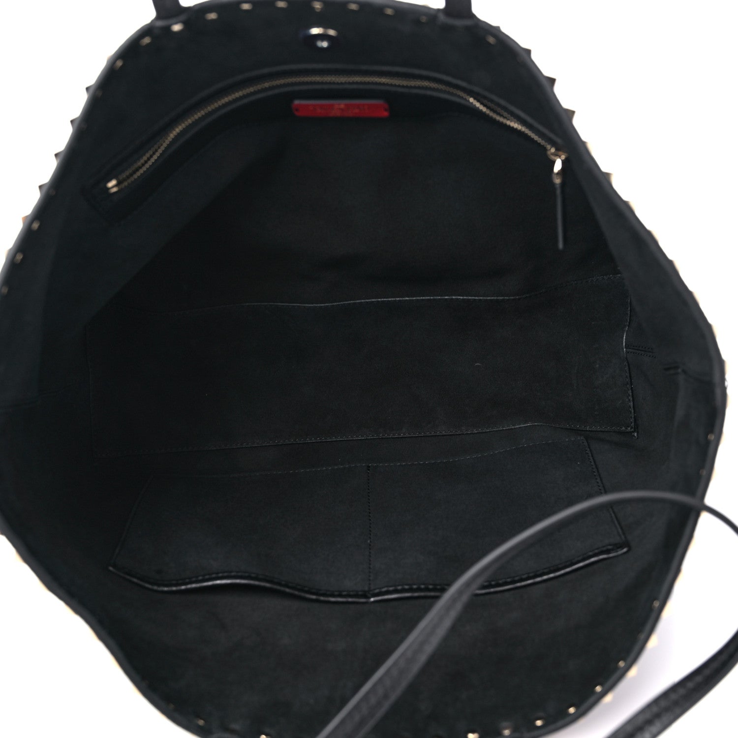 Valentino Garavani Grained Calfskin Rockstud Shoulder Tote Black 5 of 10
