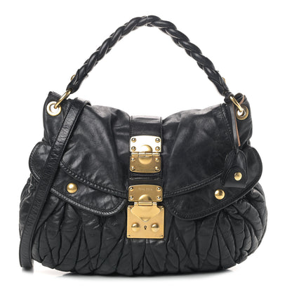 Miu Miu Nappa Matelasse Coffer Hobo Black 1 of 14