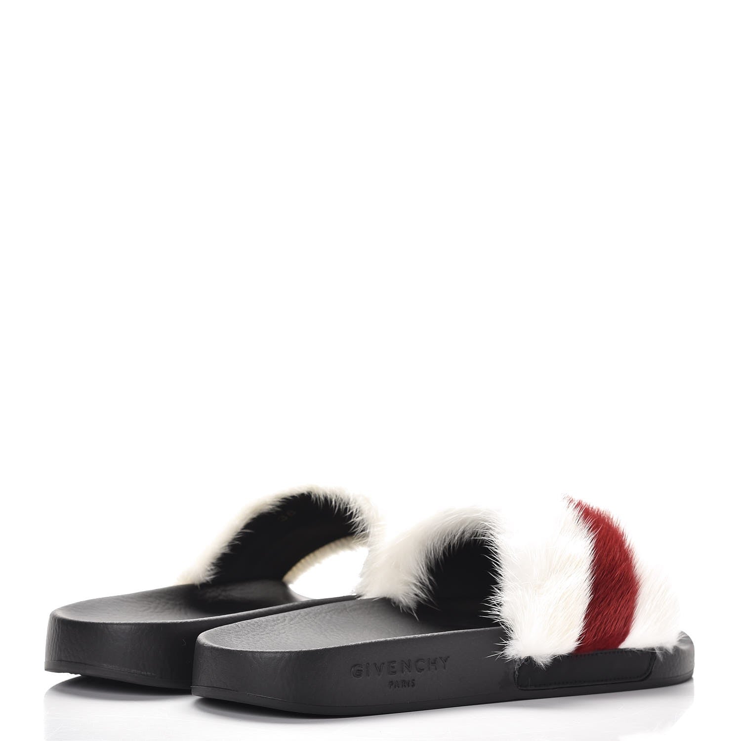 Givenchy Mink Rubber Slide Sandals 38 White Red 4 of 12