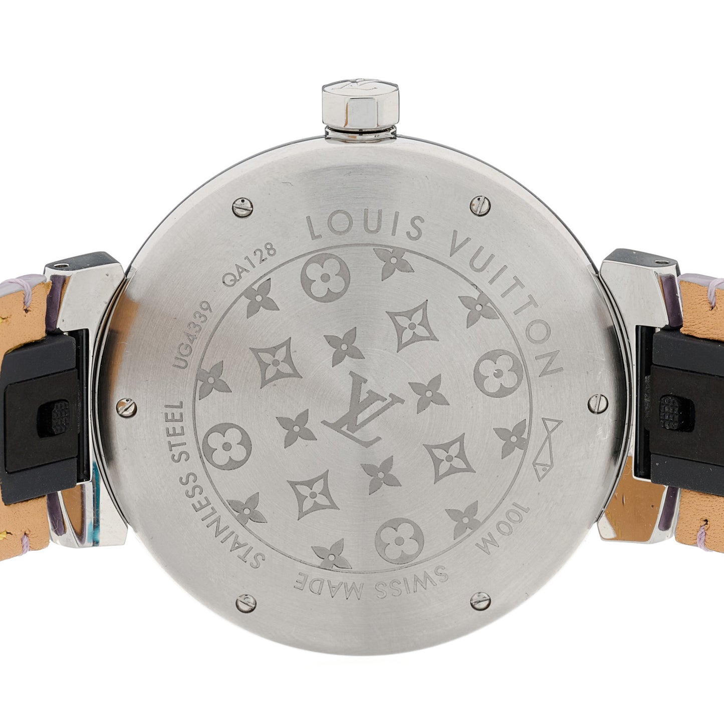 Stainless Steel Monogram 41mm Tambour Quartz Watch Lilac