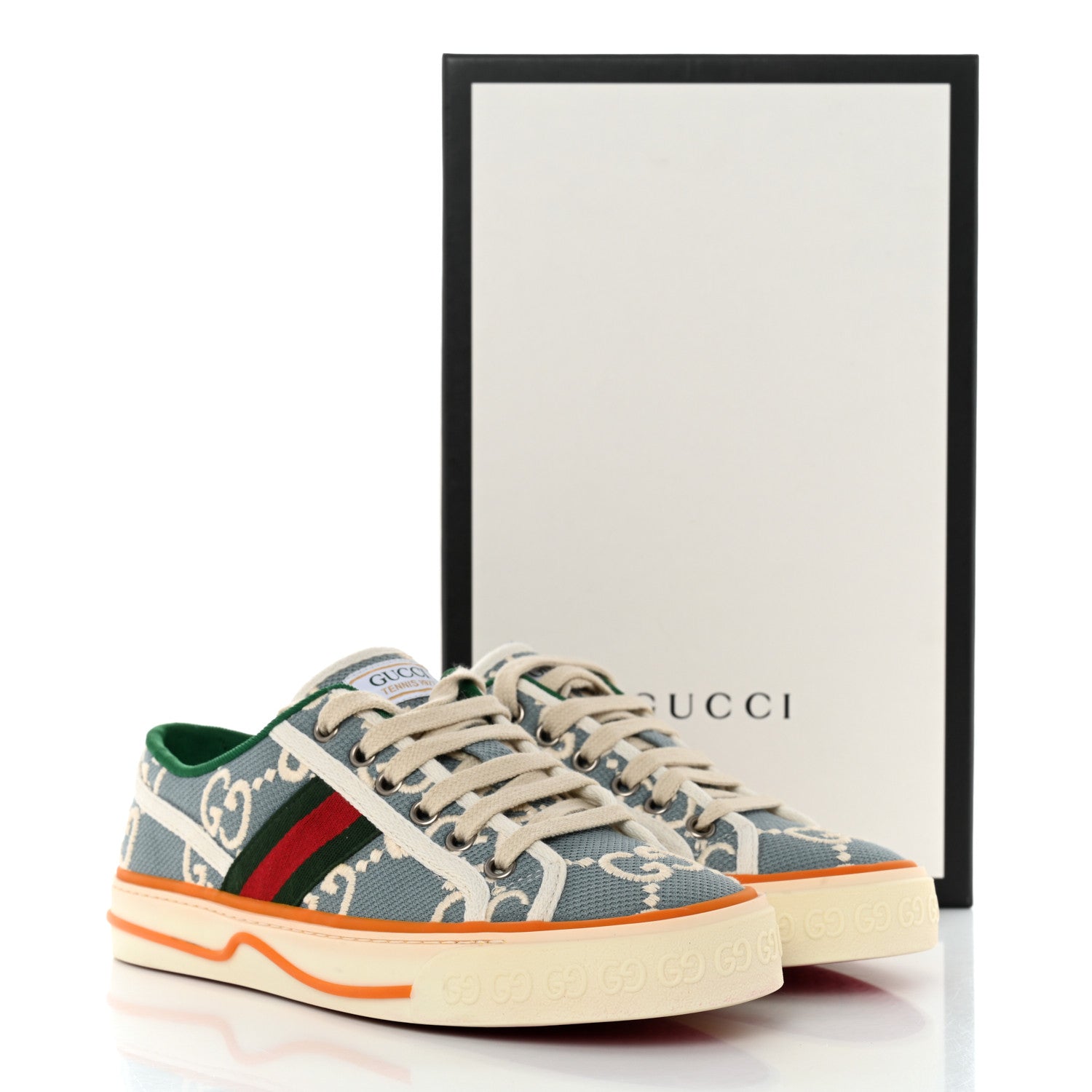 Gucci Cotton GG Monogram Web Womens 1977 Tennis Sneakers 36.5 Philod Ivory Mystic White 8 of 8