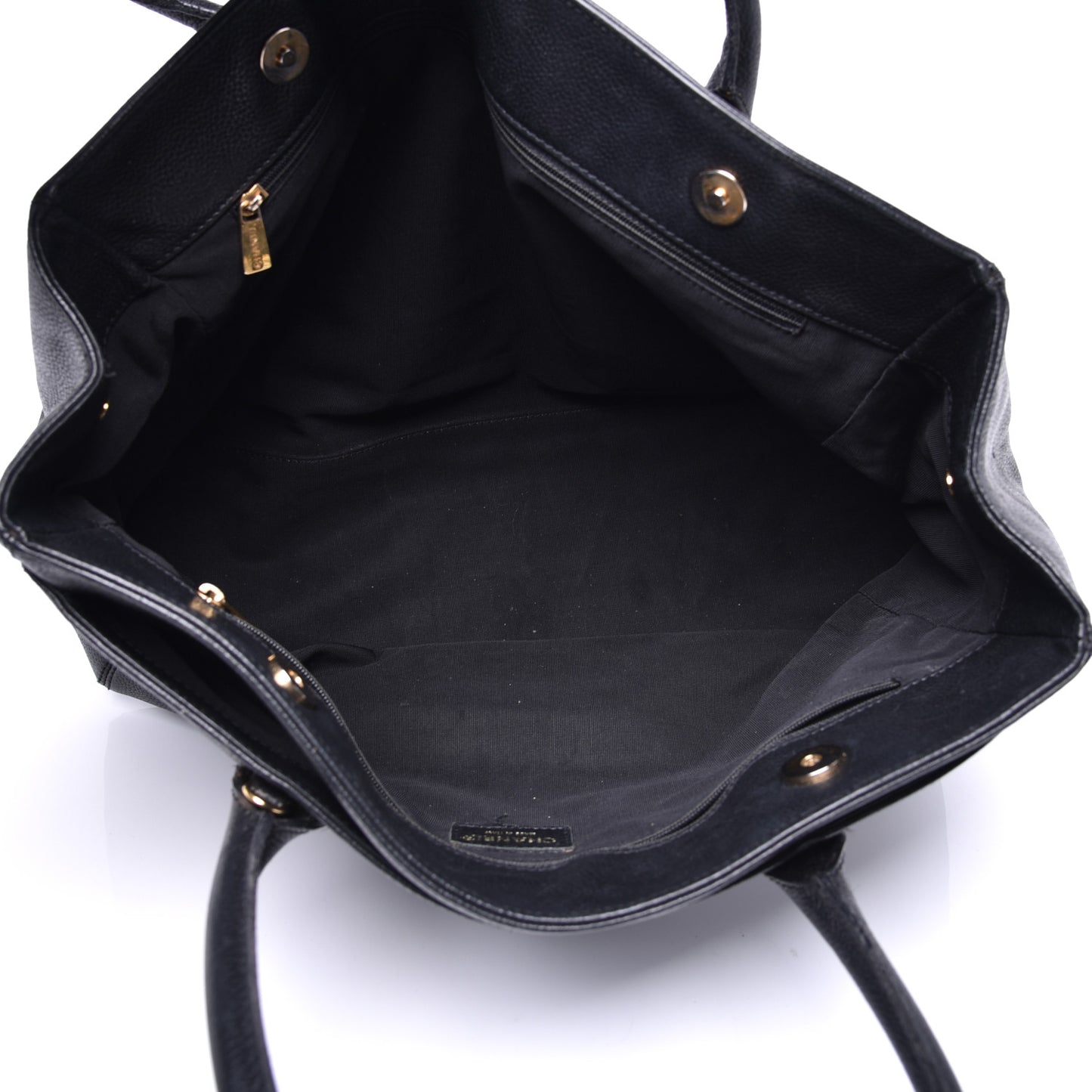 Calfskin Cerf Executive Shopper Tote Black