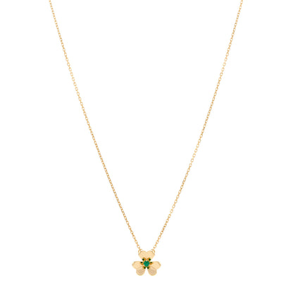 Van Cleef & Arpels 18K Yellow Gold Emerald Mini Frivole Pendant Necklace 1 of 5