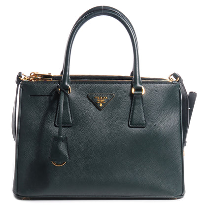 Prada Saffiano Lux Small Double Zip Tote Smeraldo 1 of 13