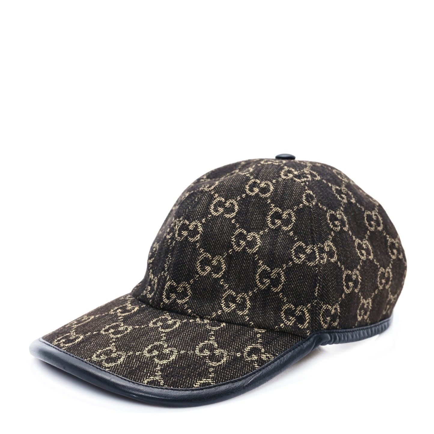 Denim Calfskin GG Monogram Oscar Baseball Hat M Black Ivory